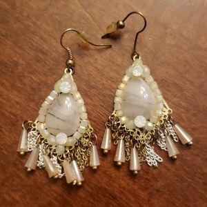 Ivory Sparkle Hook Earrings
